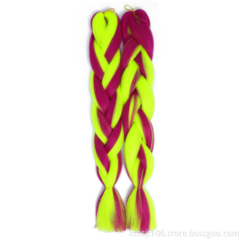 Wholesale Braiding Hair Mix Rainbow Braids Synthetic Jumbo Braids Hair Extension for Women